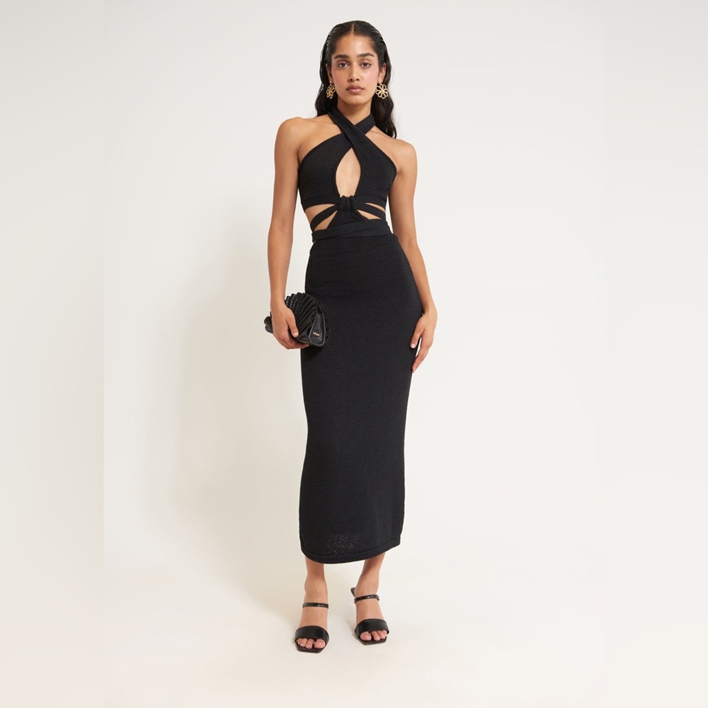 Cult Gaia Aziza knit dress black xs KD1904YNBLCXS - Picture 3 of 8